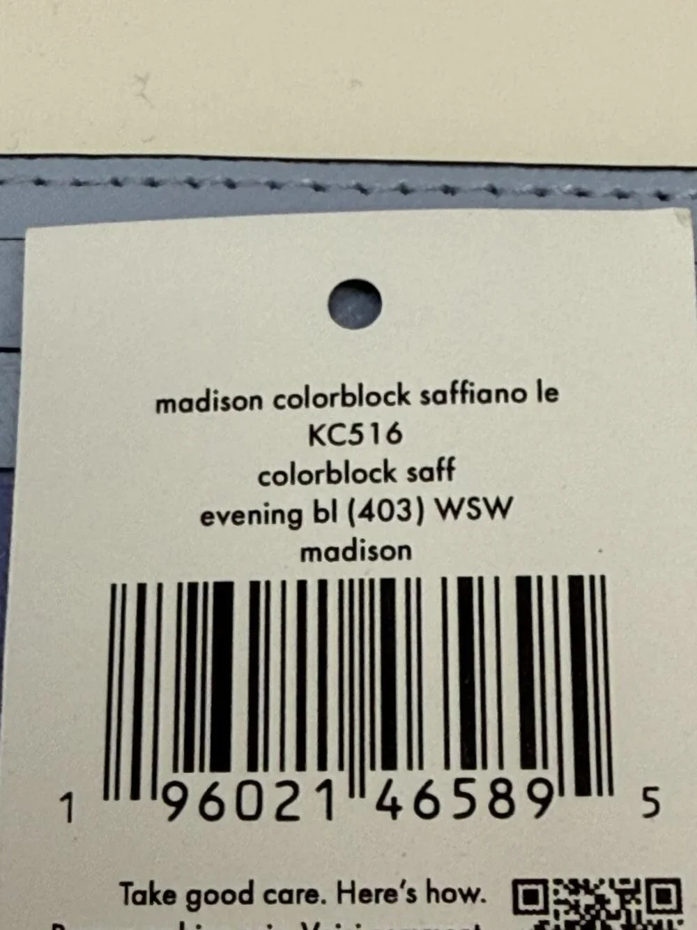 Kate Spade Madison Colorblock Saffiano Cardholder Evening Blue
